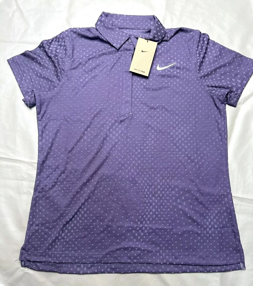 Nike Dri-FIT ADV Tour Jacquard Purple Golf Polo textured FQ3056 553 Women Small